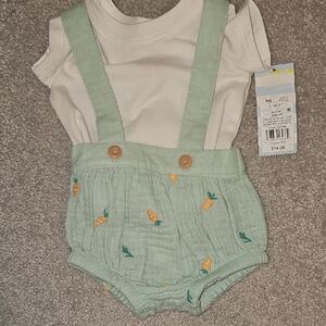 Cat & Jack White and Mint Green Kids Matching Set